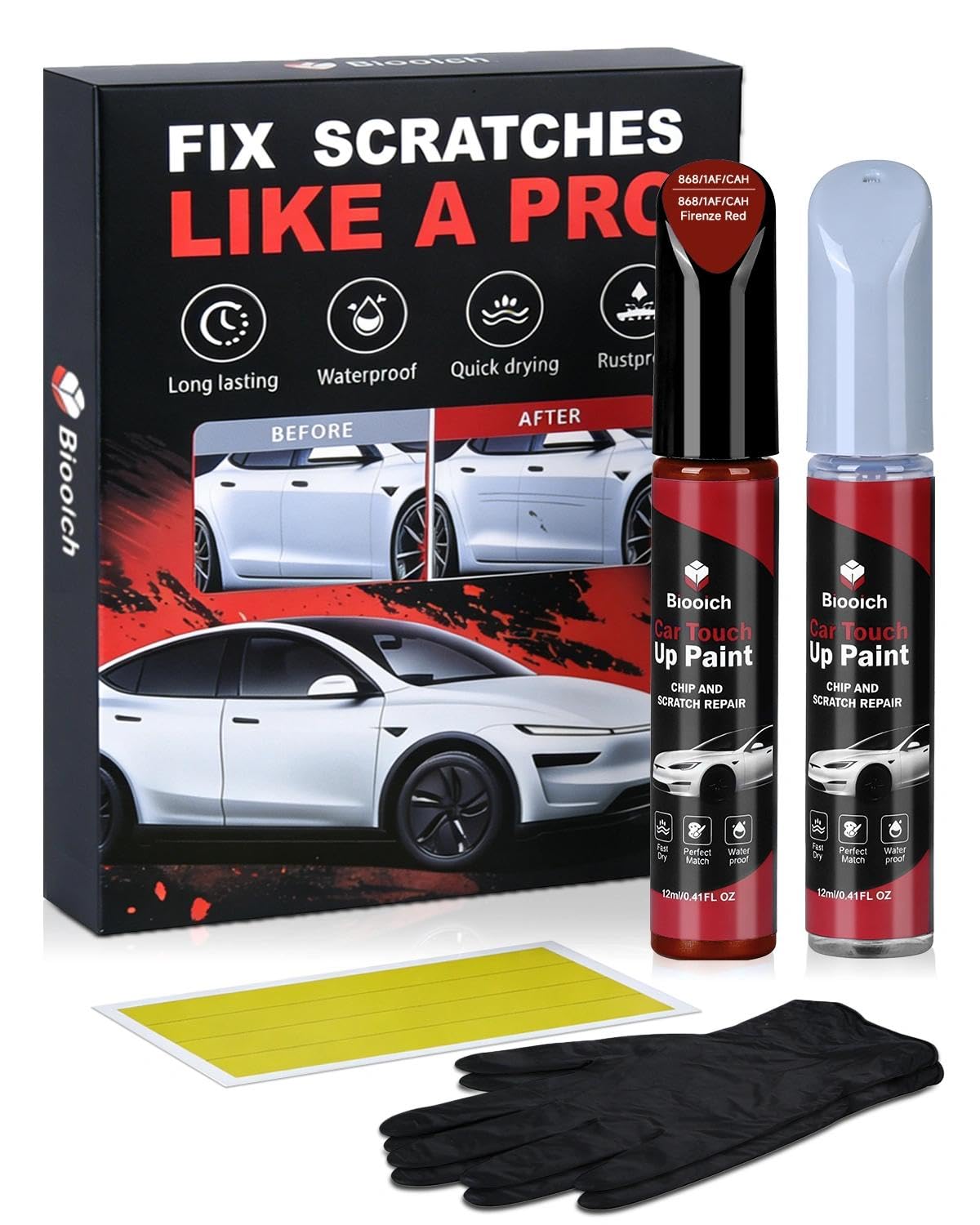 White Frost Tricoat G1W/WA140X for GMC Touch Up Paint Kit[2K Clear Coat Included],Exact Color Match Touch Up Paint for Chip and Scratch