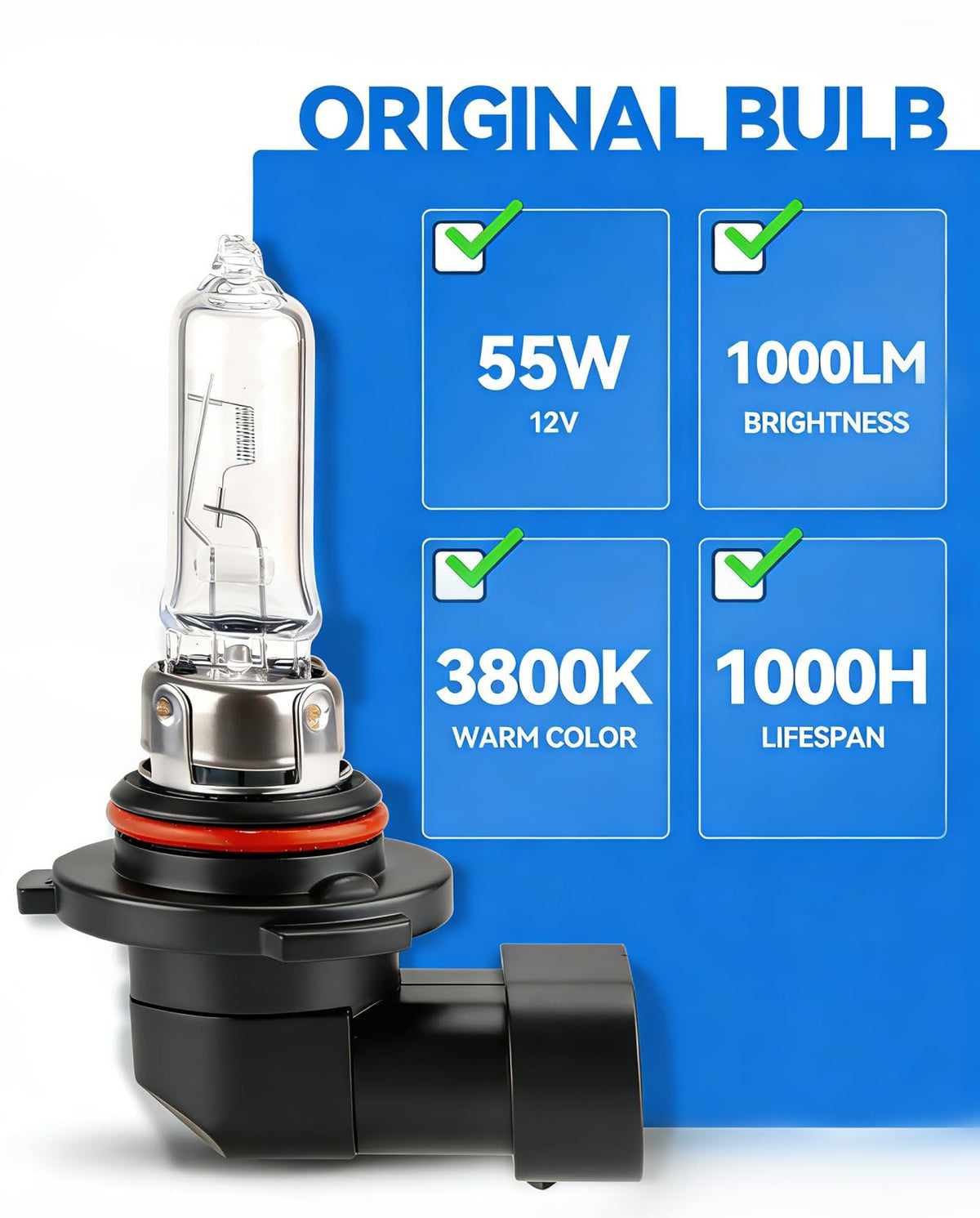 H11 Headlight Bulbs, 2Pcs 12V 55W H11 Halogen Bulbs Replacement for Car Truck Headlight Bulb, 3800K Amber Yellow