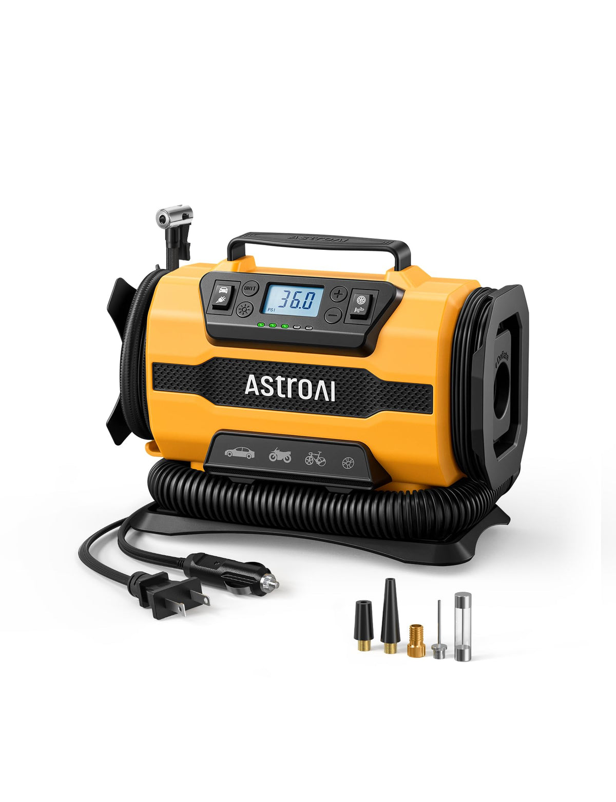 AstroAI Tire Inflator Portable Air Compressor, 12V DC/120V AC Dual Power
