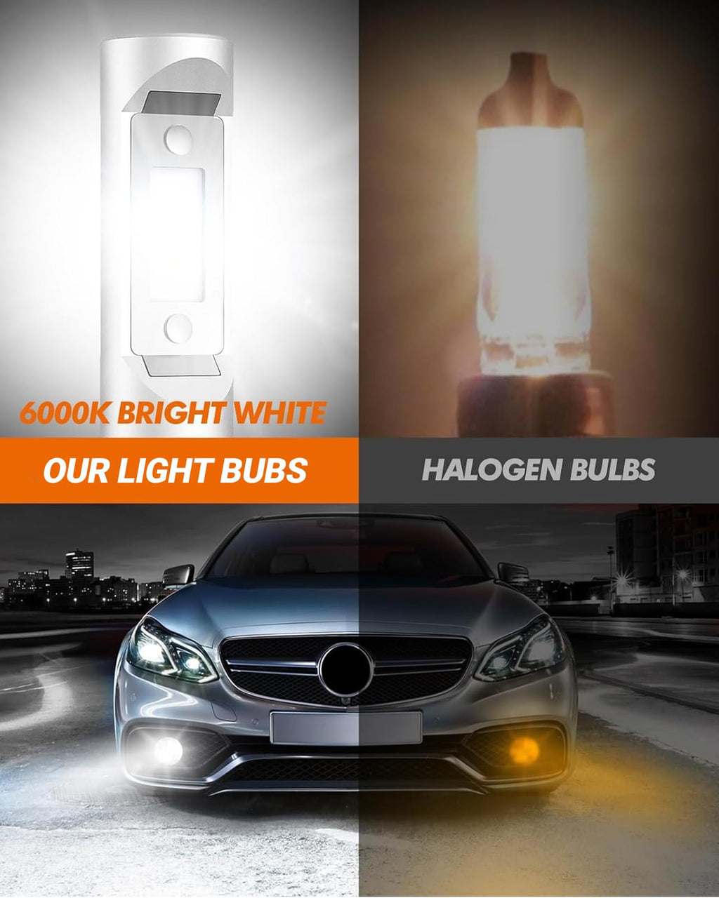 H7 Light Bulbs, 8X Ultra Brightness 60,000LM h7 Lights, 6500K Cool White Bulbs, Real 1:1 Mini Size Plug and Play, IP68 Waterproof, Pack of 2