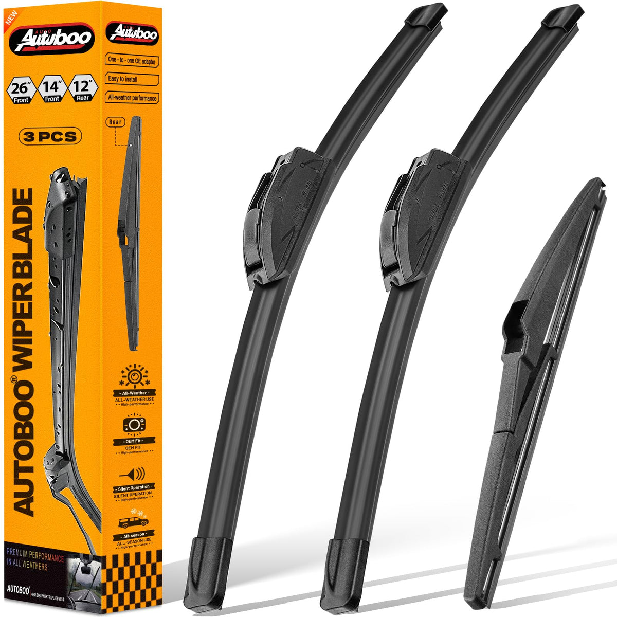 AUTOBOO Windshield Wiper Blade Replacement for Toyota RAV4 Mazda 5