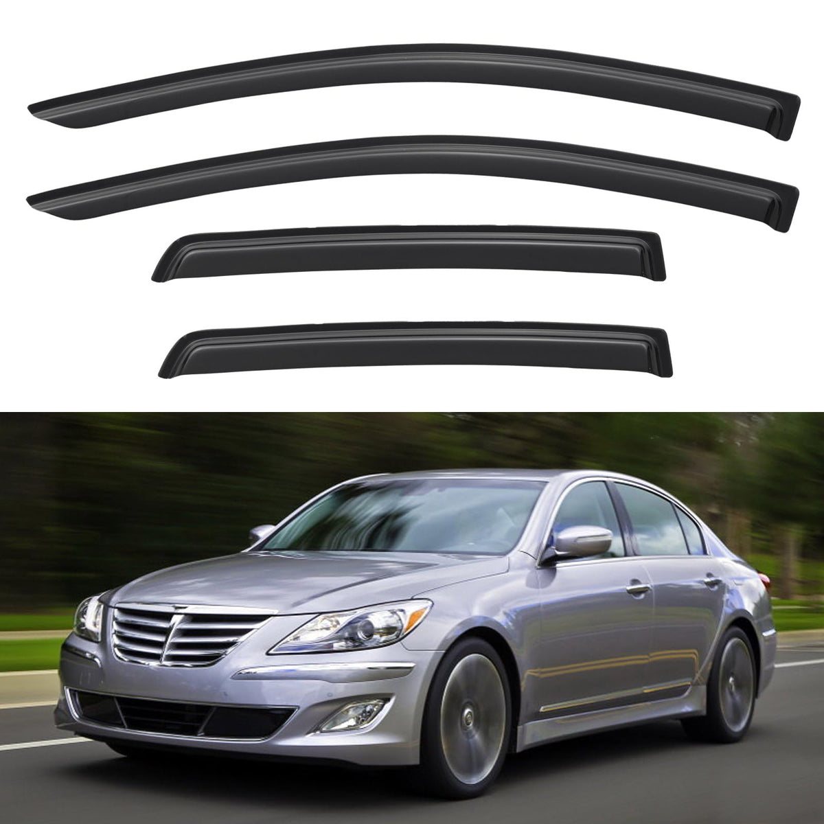 Window Visors Rain Guards for 2015-2026 Ford F150 Crew/SuperCrew Cab