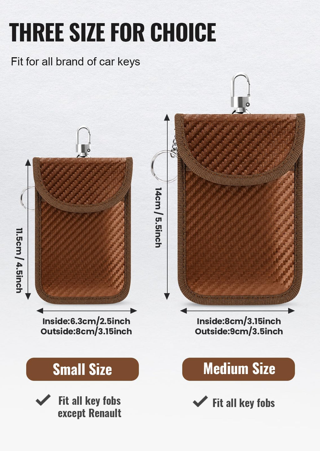 lanpard Faraday Pouch for Car Keys, Faraday Bag, Car RFID Signal Blocking Holder, Key Fob Protector, Key fob cage Block Signal Anti-Theft Fob Case (2 Pack)