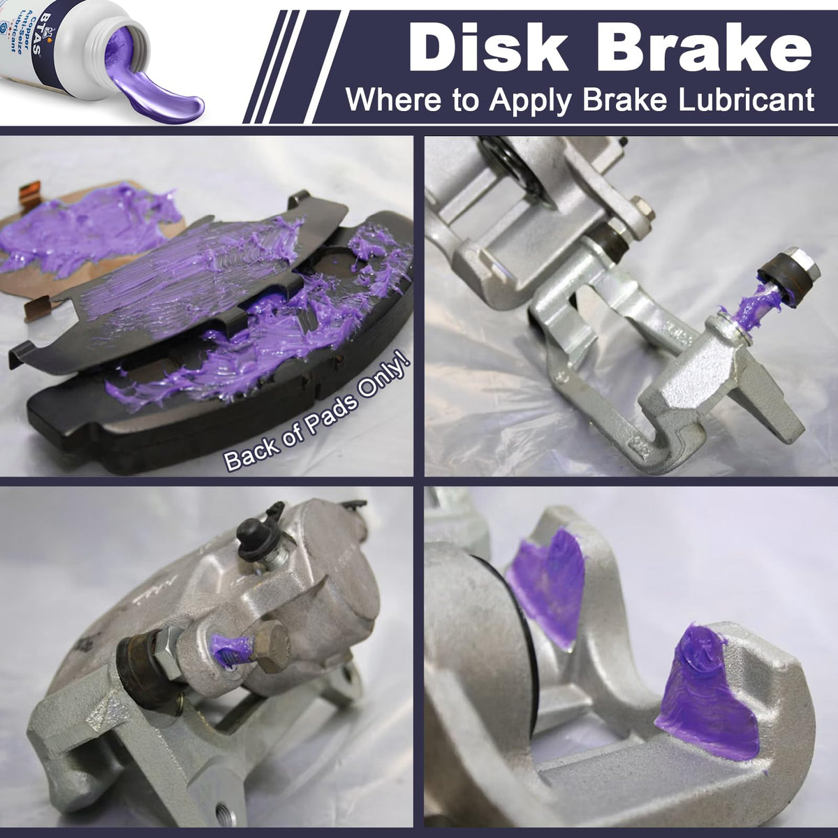 BTAS Brake Grease for Brake Caliper Parts Sliding Pin & Pad Lubricant 1oz