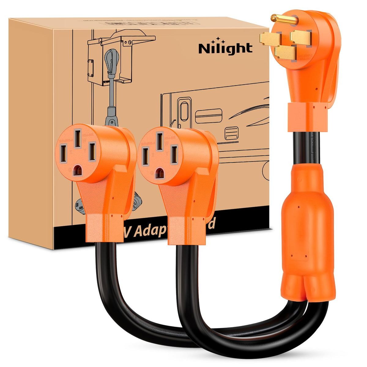 Nilight 30 Amp to 30 Amp RV Generator Adapter Cord L14-30P TT-30R