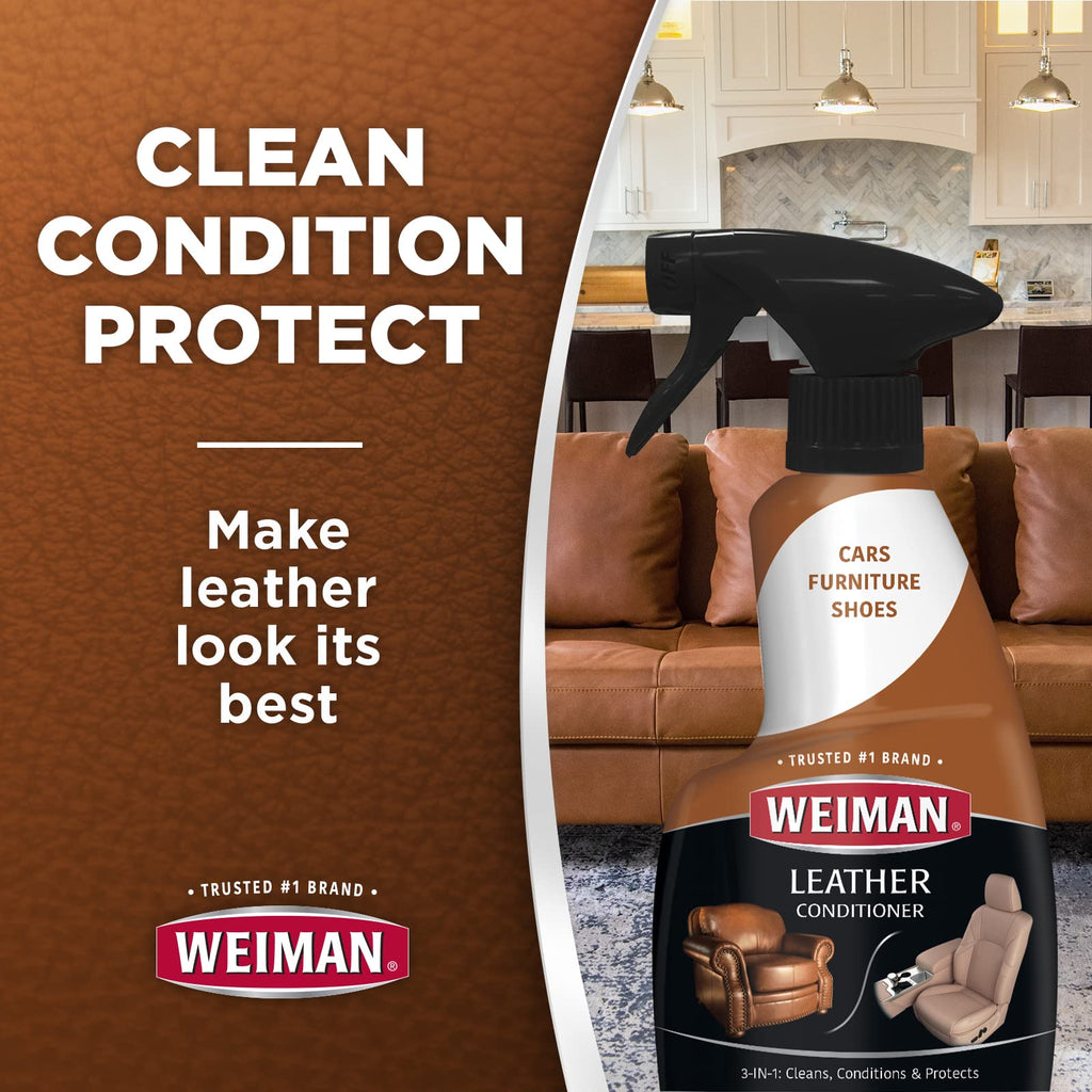 Weiman Leather Cleaner, Conditioner & Protector, Car Interior & Furniture