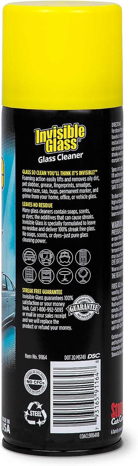 Invisible Glass Auto Glass Cleaner Foaming Spray, 19 oz, 91164 (Pack of 2)
