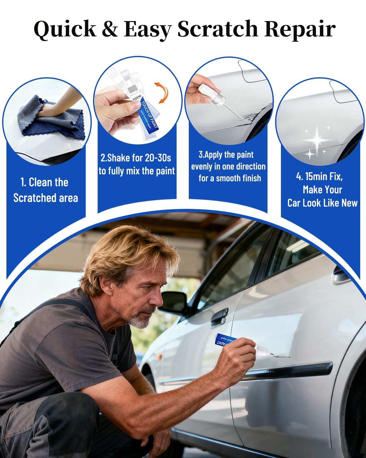 Touch Up Paint for Tesla Pearl White PPSW Paint Code Scratch Repair