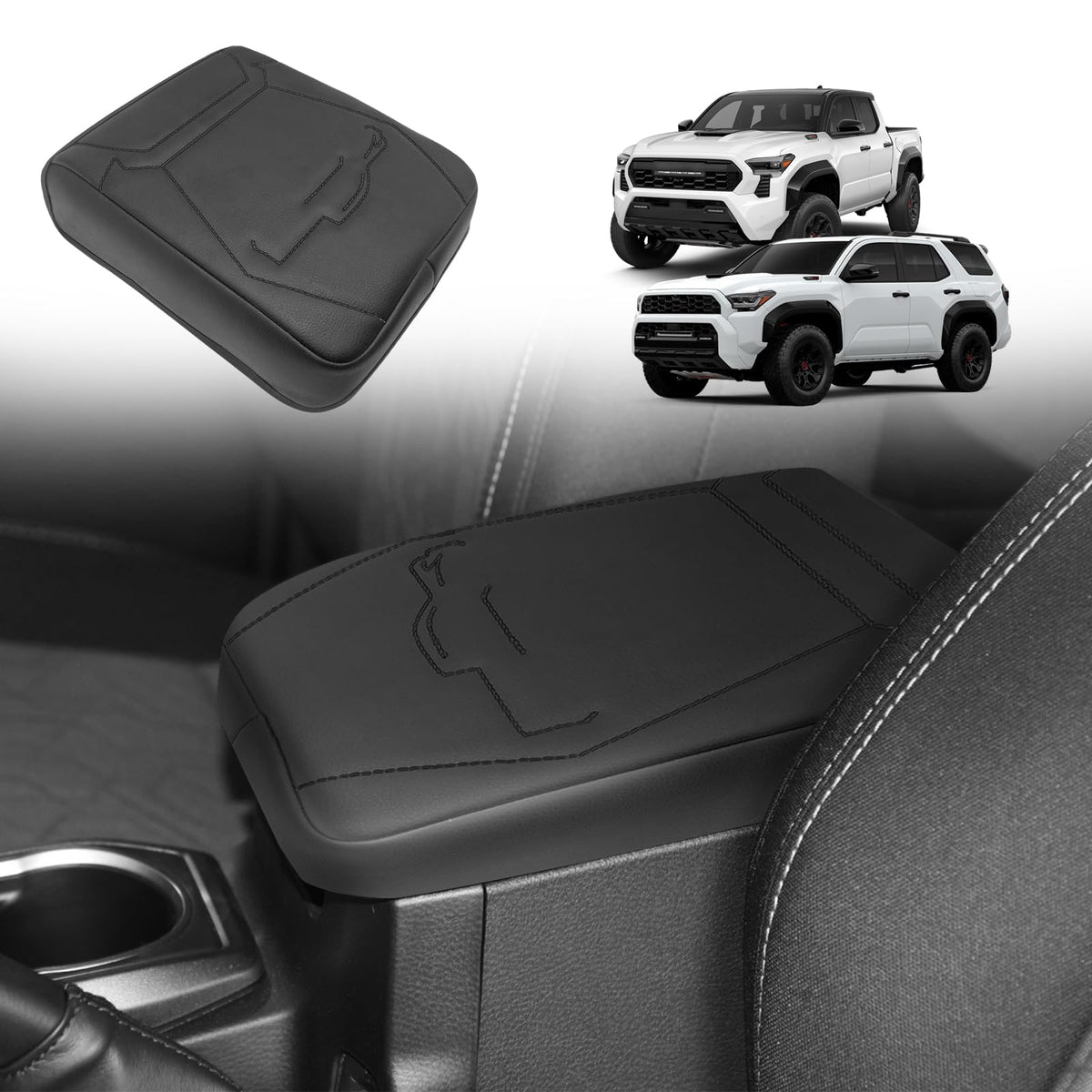 Muslogy Armrest Cover for Silverado/Sierra 2019-2026, Regular Thick, Bench