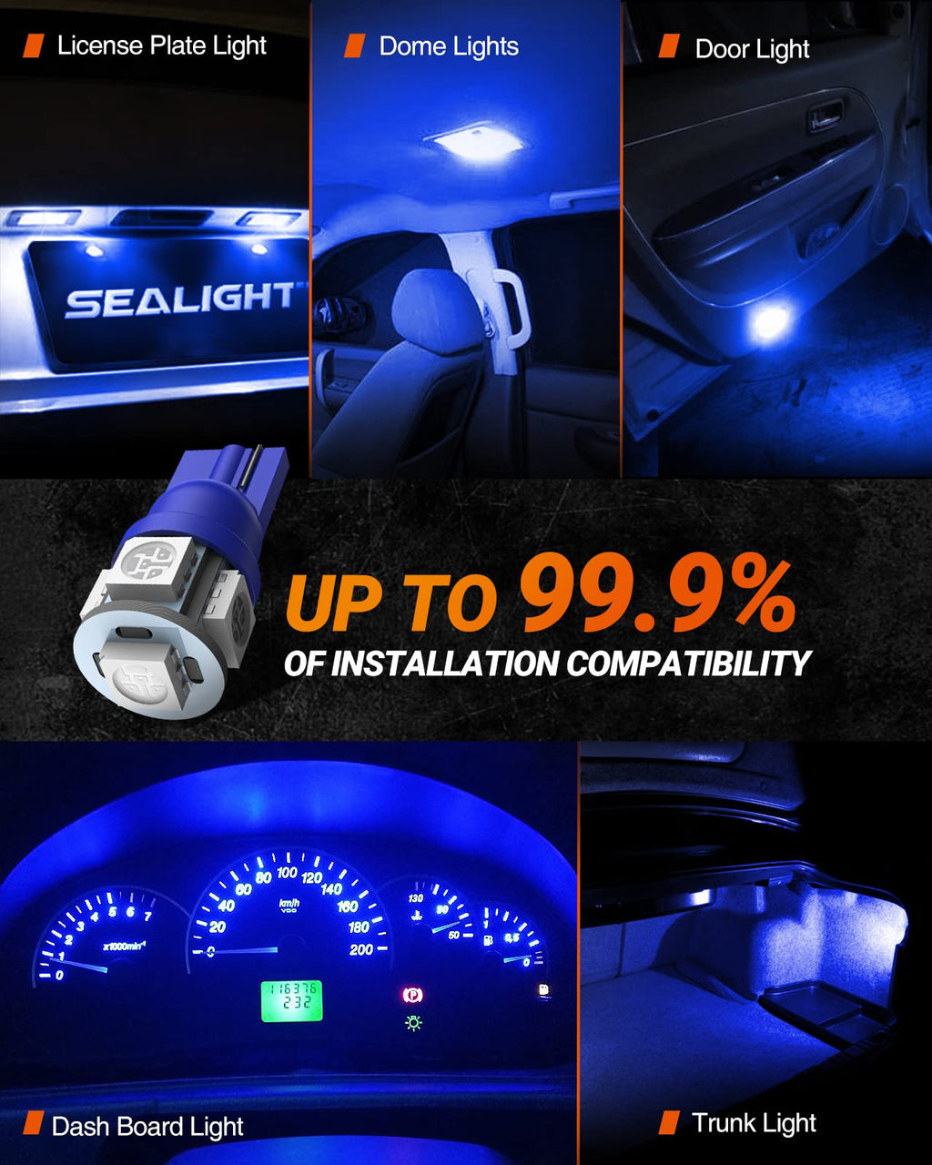 SEALIGHT 2026 Latest 921 LED Bulb, 700% Super Bright 912 T15 Led Reverse Light, Canbus Error Free 906 904 916 W16W LED Bulbs, 6500K White, Non-polarity, Automotive Back Up Light Assemblies, 2PCS