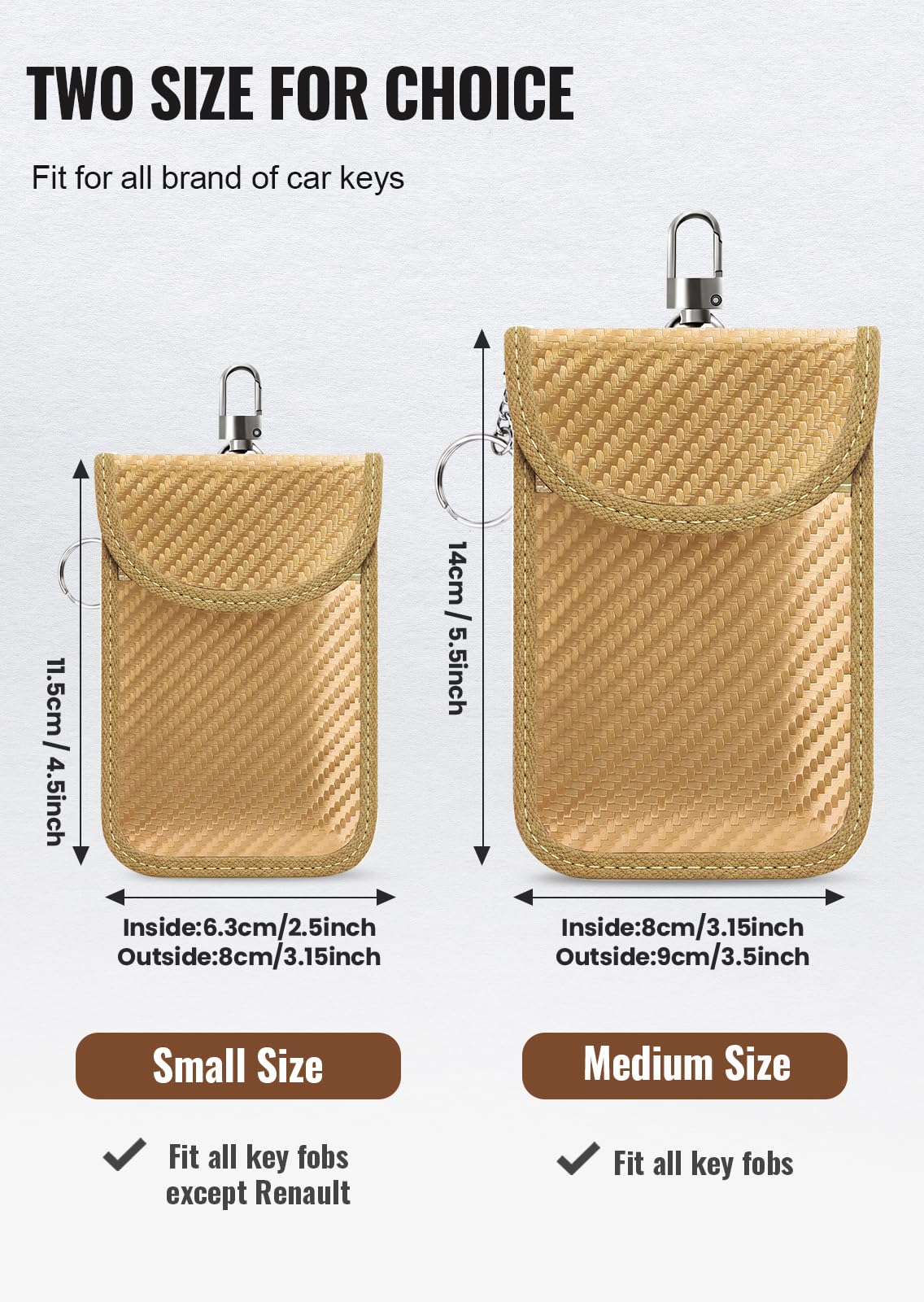 lanpard Faraday Pouch for Car Keys, Faraday Bag, Car RFID Signal Blocking Holder, Key Fob Protector, Key fob cage Block Signal Anti-Theft Fob Case (2 Pack)