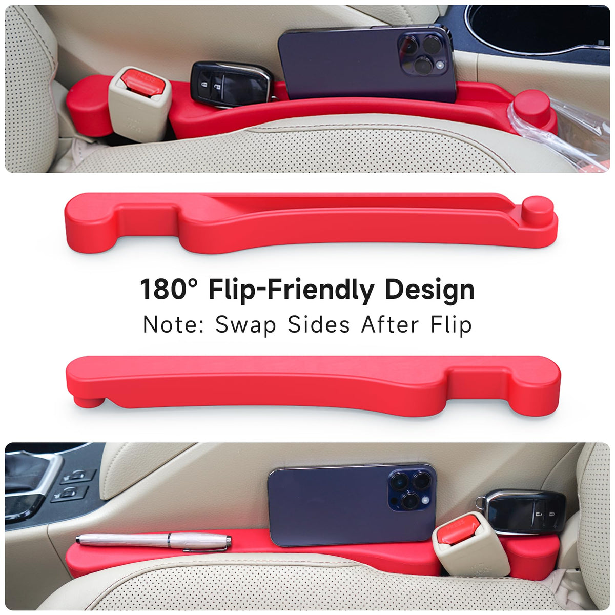 Givifive Car Seat Gap Filler Organizer 2Pack Soft Foam 3IN1 Multifunctional