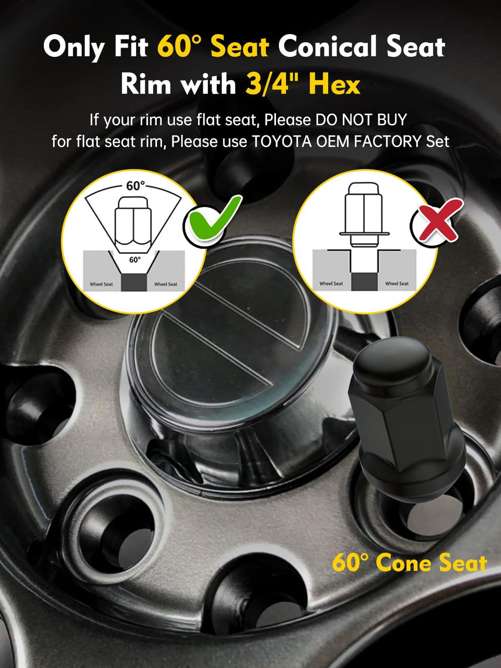 MIKKUPPA M12x1.5 Lug Nuts, Replacement for Ford Honda Aftermarket Wheel