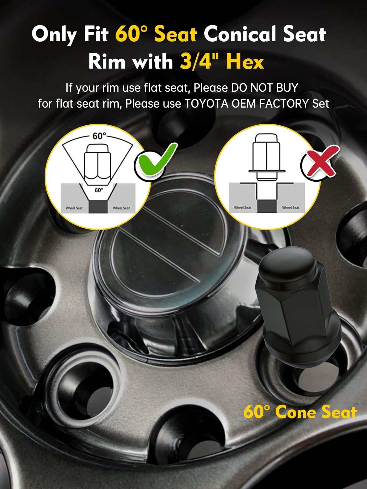 MIKKUPPA M12x1.5 Lug Nuts, Replacement for Ford Honda Aftermarket Wheel