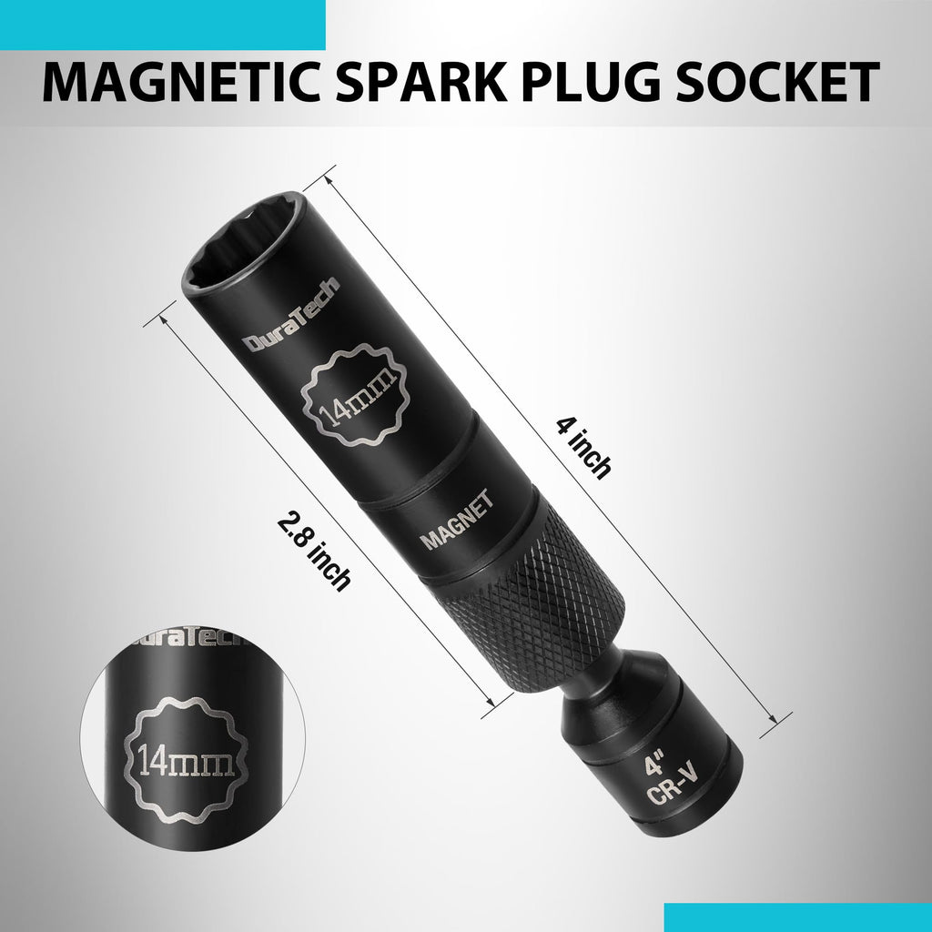 DURATECH 5/8" Swivel Magnetic Spark Plug Socket with Enhanced Magnetic Head