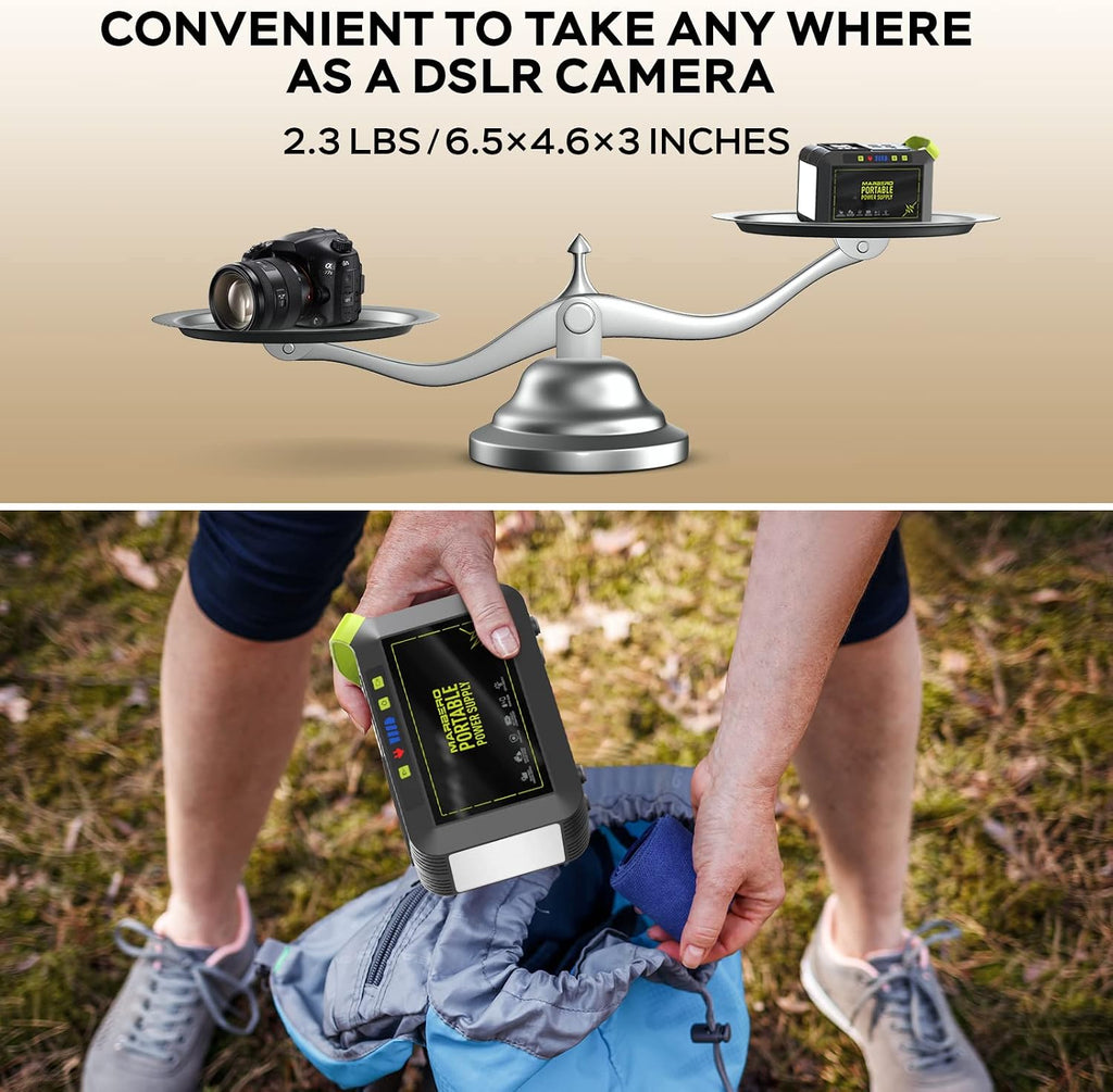 MARBERO Portable Power Station 88Wh, 120W Surge, Solar Generator 24,000mAh
