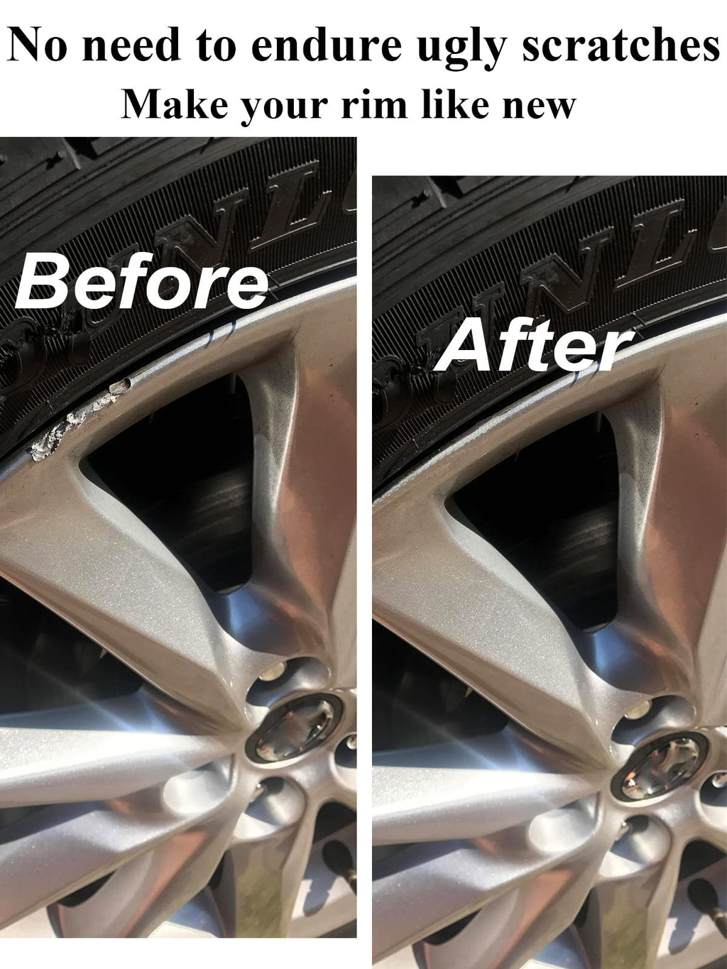 SYOAUTO Gloss Black Rim Touch Up Paint, Car Wheel Scratch Repair Touch Up Paint Pen, Universal Color Rim Wheel Paint (Gloss Black)