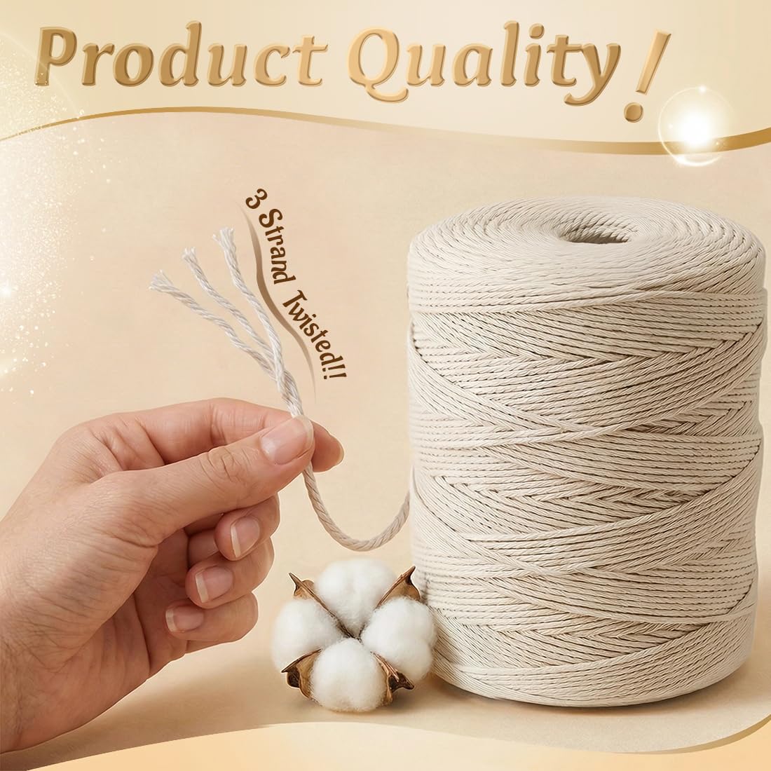 SMART&CASUAL 700 Feet 100% Cotton Butcher Twine String 2mm Food-Grade Cooking Twine for Kitchen Roasting Turkey Sausage Meat Prep Baking Crafts Crocheting Gift Wrapping Gardening