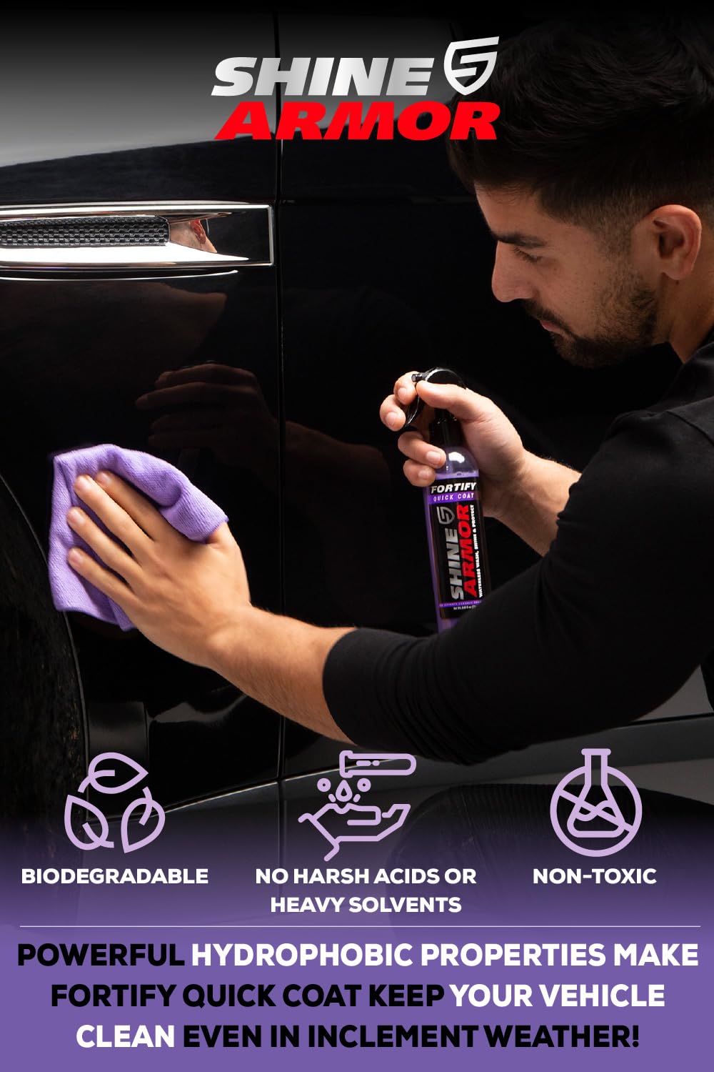 SHINE ARMOR Fortify Quick Coat Ceramic Coating Spray, 16 fl oz