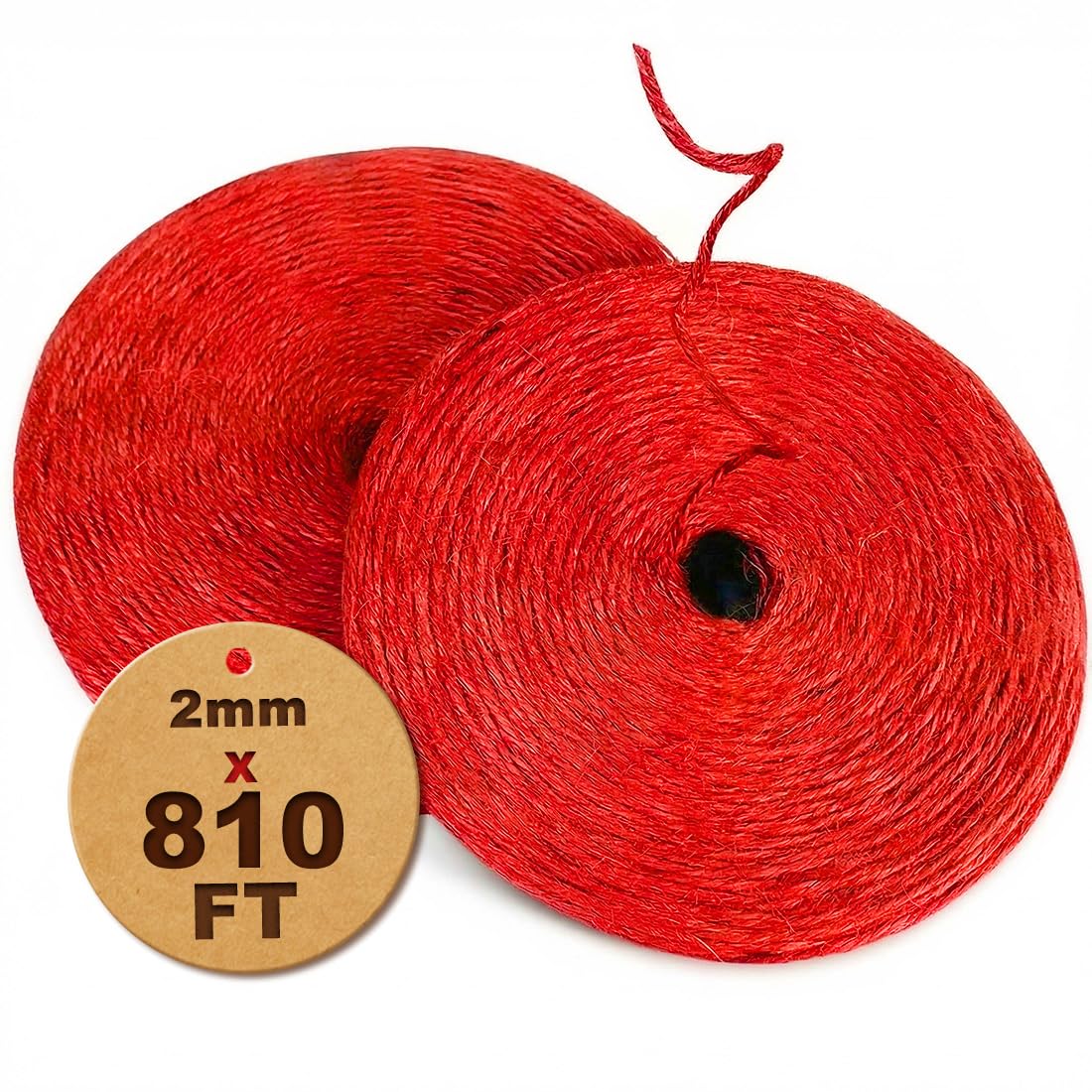 1000FT Natural Jute Twine String Bulk Hemp Rope Cord for Crafts Gardening Gift Wrapping Wedding Décor Packing Material Burlap Ribbon Christmas Knitting Macrame Decoration (Brown 2mm* 1000ft)