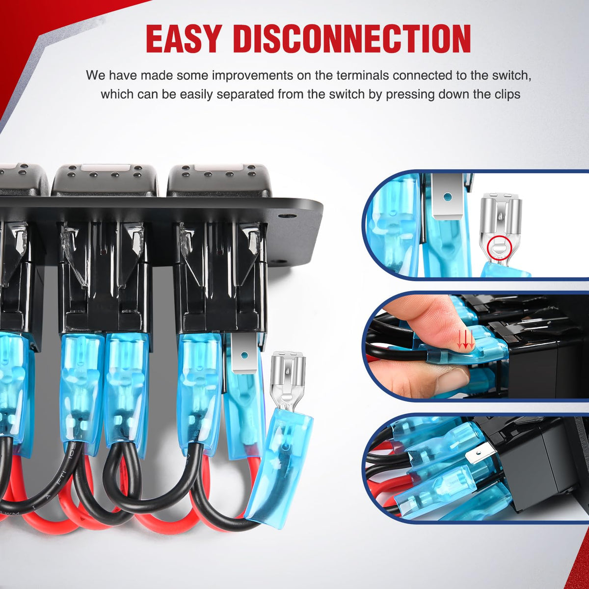 Nilight - NI -WA 06 LED Light Bar Wiring Harness Kit - 2 Leads 12V On Off Switch Power Relay Blade Fuse for Off Road Lights LED Work Light, 2 Years Warranty