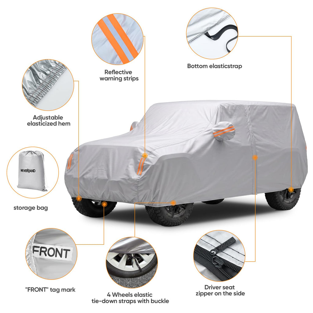 NEVERLAND Car Cover Waterproof All Weather for Sedan 183''L x 70''W x 59''H
