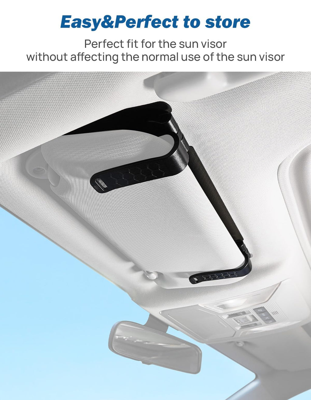 JOYTUTUS Sun Visor Extender for Cars, Polarized Sun Visor Extender Universal Sun Blocker UV400, Adjustable Visor Extension for Car Visor,Double-Clip,Anti Glare Stray Light