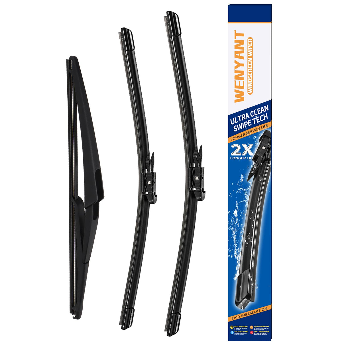 26"/19" Windshield Wipers Compatible with Tesla Model 3 2017 2018 2019 2020 2021 2022 2023 2024 2025 Front Wiper Blades for My Car Original Automotive Replacement (Set of 2)
