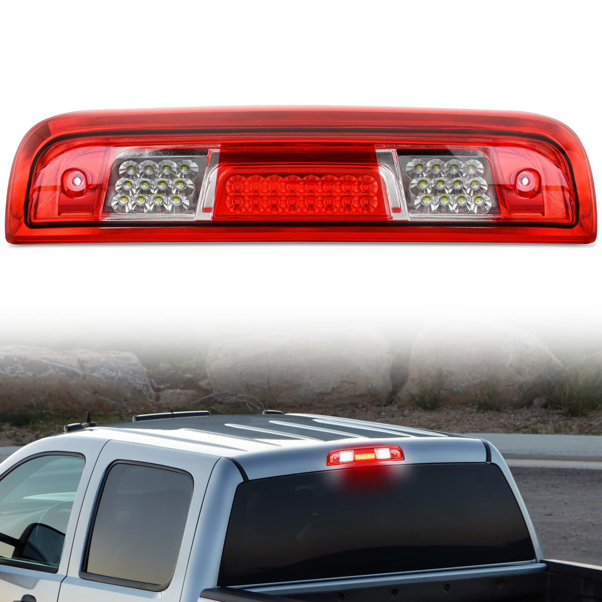 Nilight Third Brake Light for Ford F-150 2009-2014, Smoked Lens
