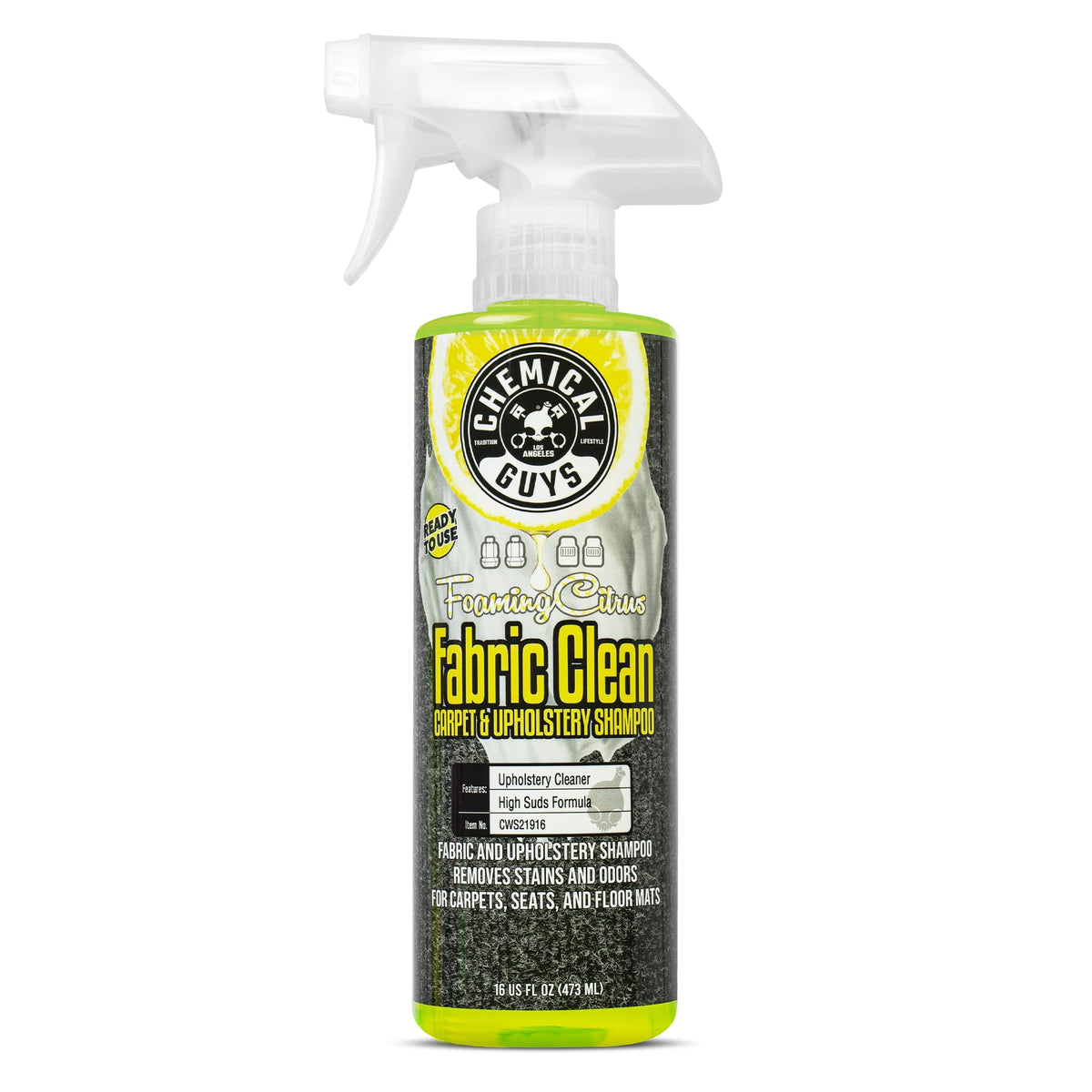 Chemical Guys, Citrus Fabric & Carpet Cleaner Spray with Brush Kit, 16 oz