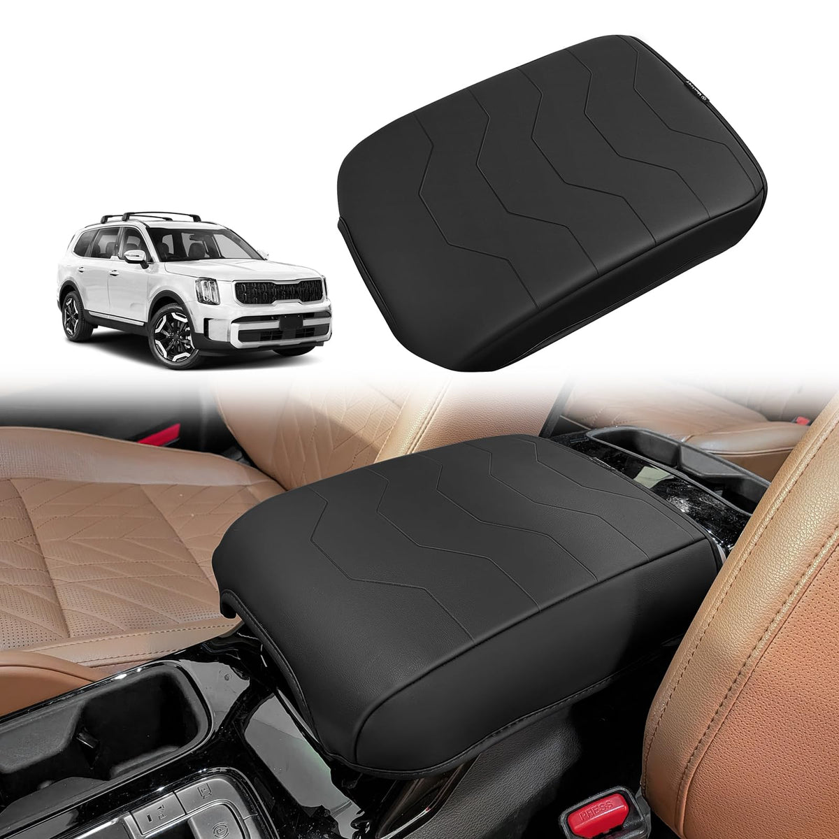 Muslogy Armrest Cover for Silverado/Sierra 2019-2026, Regular Thick, Bench