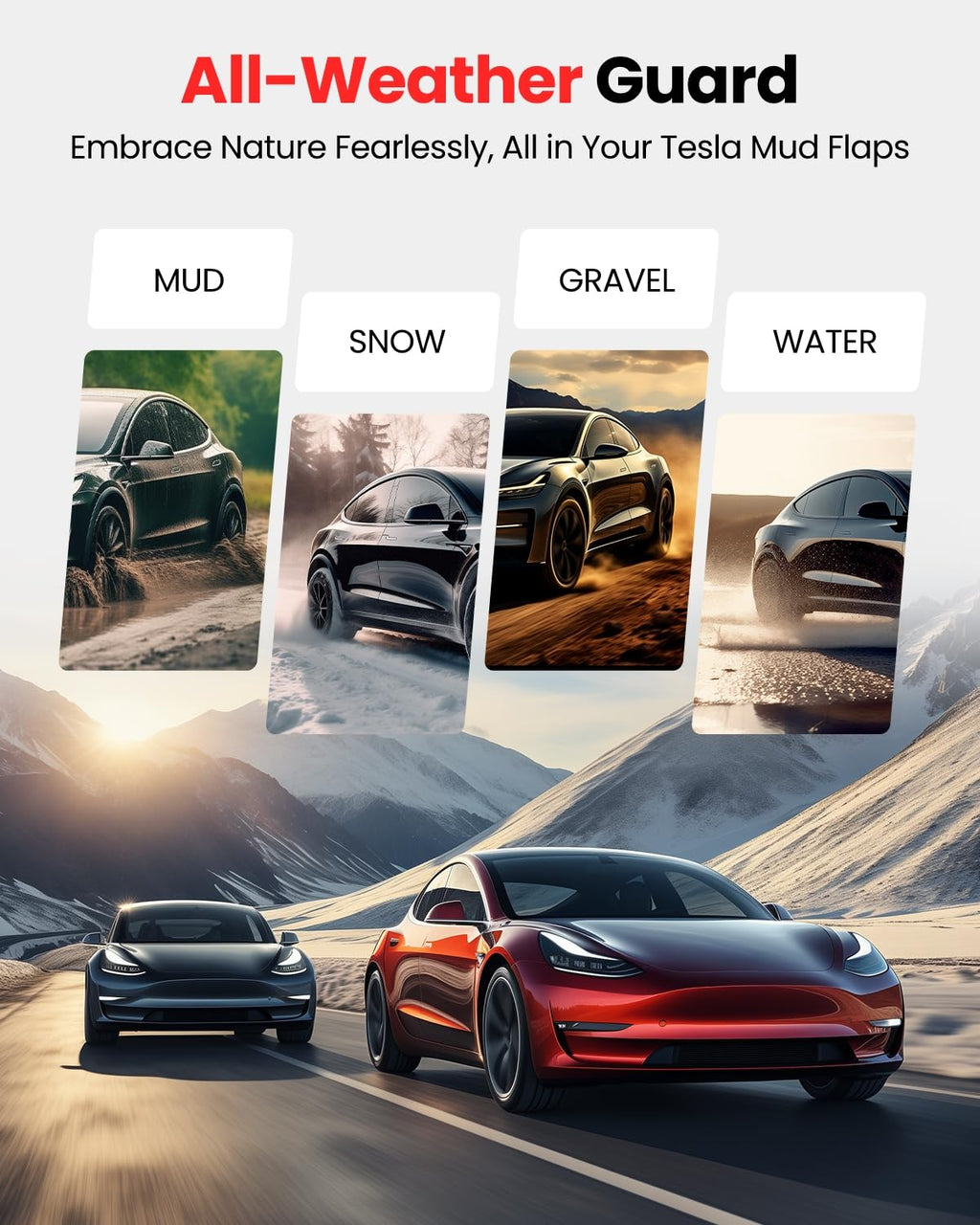 REEVAA Tesla Model Y Juniper 2025–2026 Mud Flaps Accessories, Set of 4