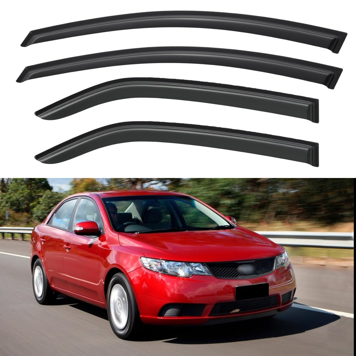 Window Visors Rain Guards for 2015-2026 Ford F150 Crew/SuperCrew Cab