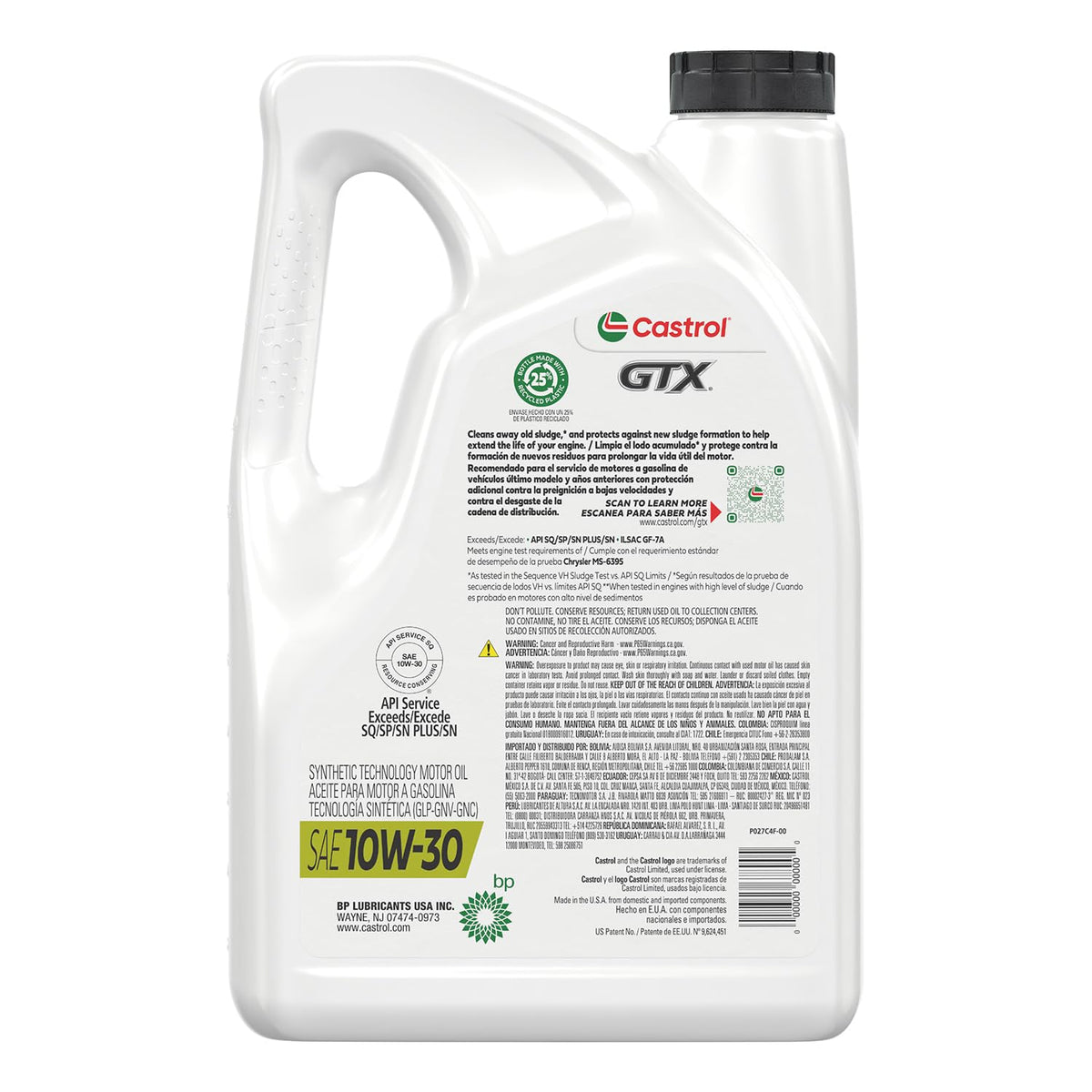 Castrol GTX 10W-30 Conventional Motor Oil, 5 Quarts