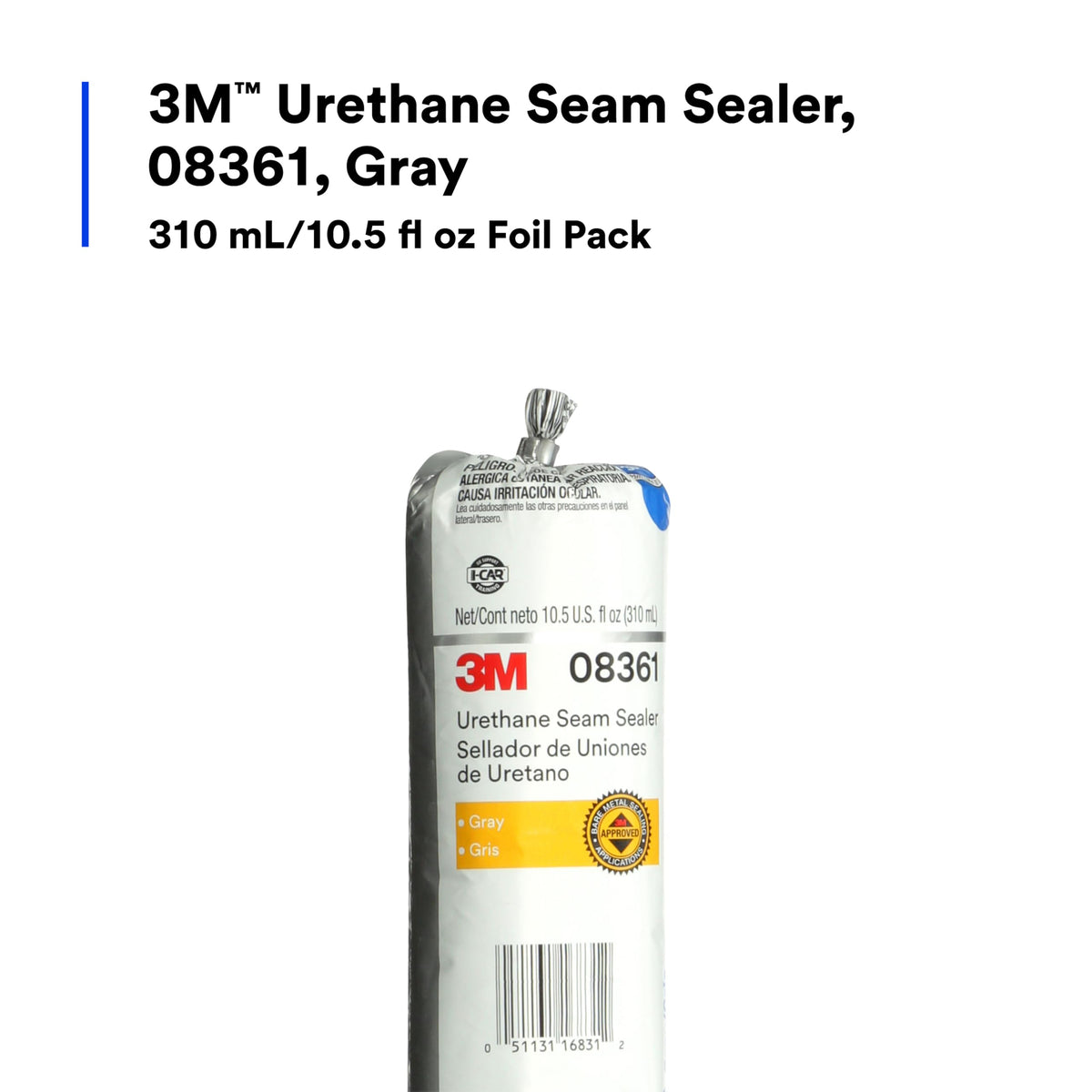 3M Urethane Seam Sealer, 08367, Black Color, 310 mL/10.5 fl oz Cartridge