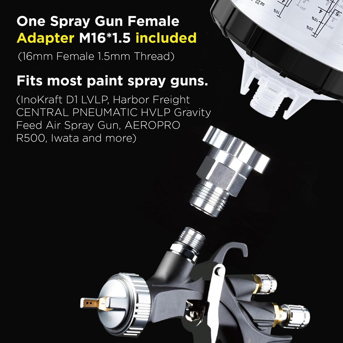 InoKraft Disposable Paint Spray Gun Cup, Paint System for HVLP and LVLP Paint Spray Paint Gun, Standard 22 Ounce (650ml) Kit with 45 Cups and Lids System, 1 Hard Cup with Retainer Ring and 20 Plugs