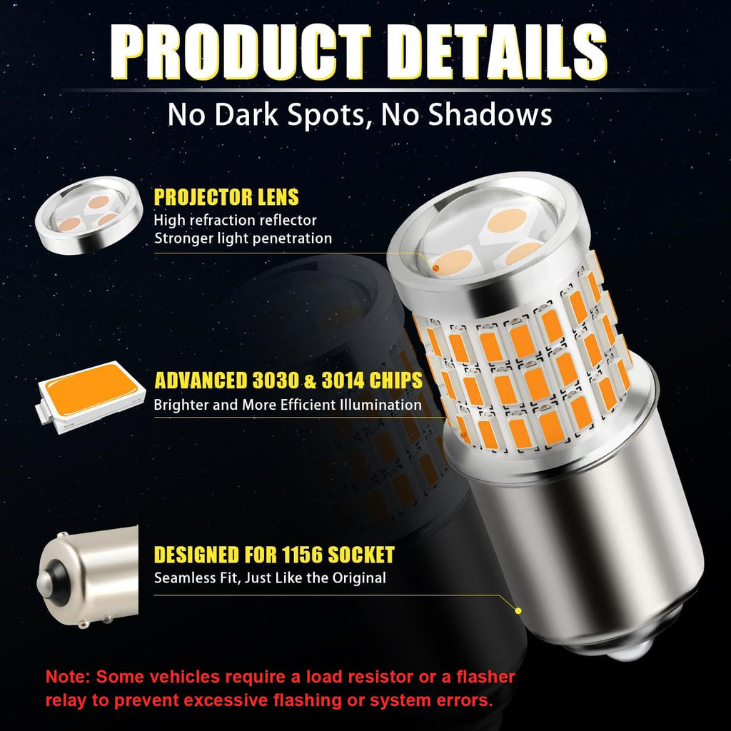 iBrightstar 3157 LED Bulb White, 4157 3156 LED Reverse Light Bulbs Super Bright for Tail Brake Lights Backup Lights Turn Signal Lights, 2 Pack