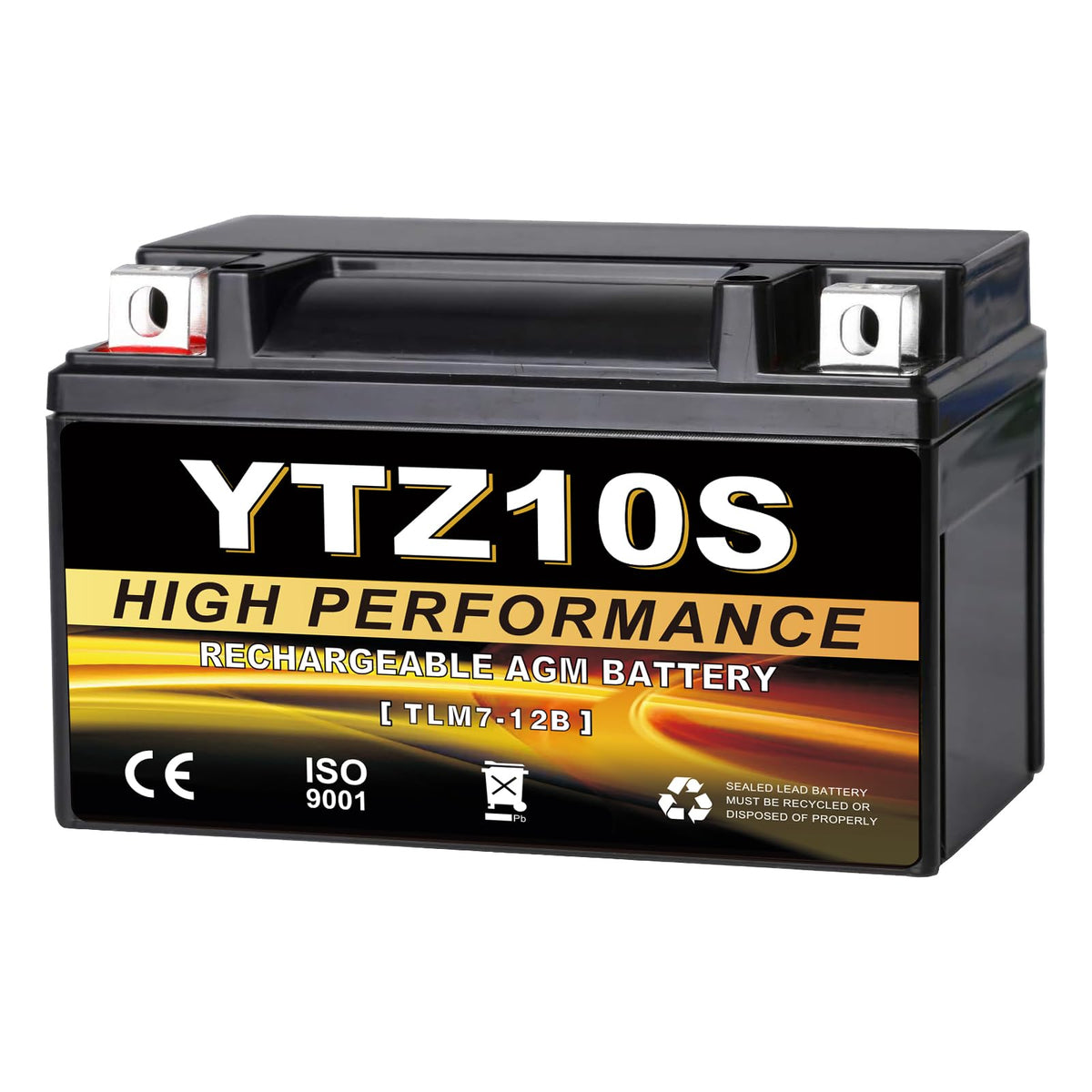 YTX14-BS 12V 14Ah AGM Sealed Motorcycle Battery, Maintenance-Free, Compatible with Honda, Yamaha, Kawasaki, Suzuki, and UTVs, Jet Skis, Snowmobiles