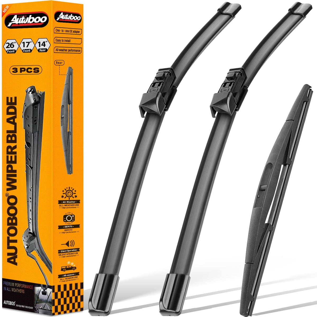AUTOBOO Windshield Wiper Blade Replacement for Toyota RAV4 Mazda 5
