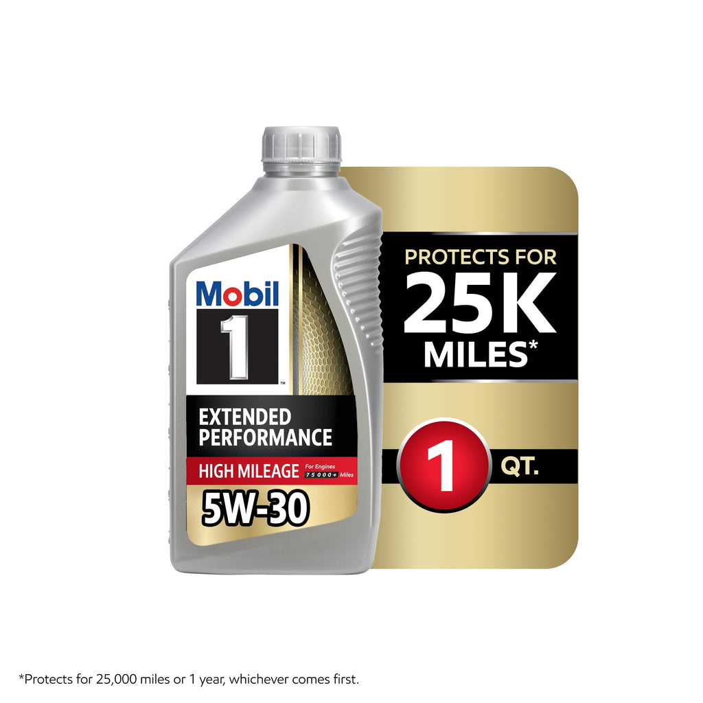 Mobil 1 Extended Performance High Mileage Full Synthetic Oil 0W-20, 5 Quart