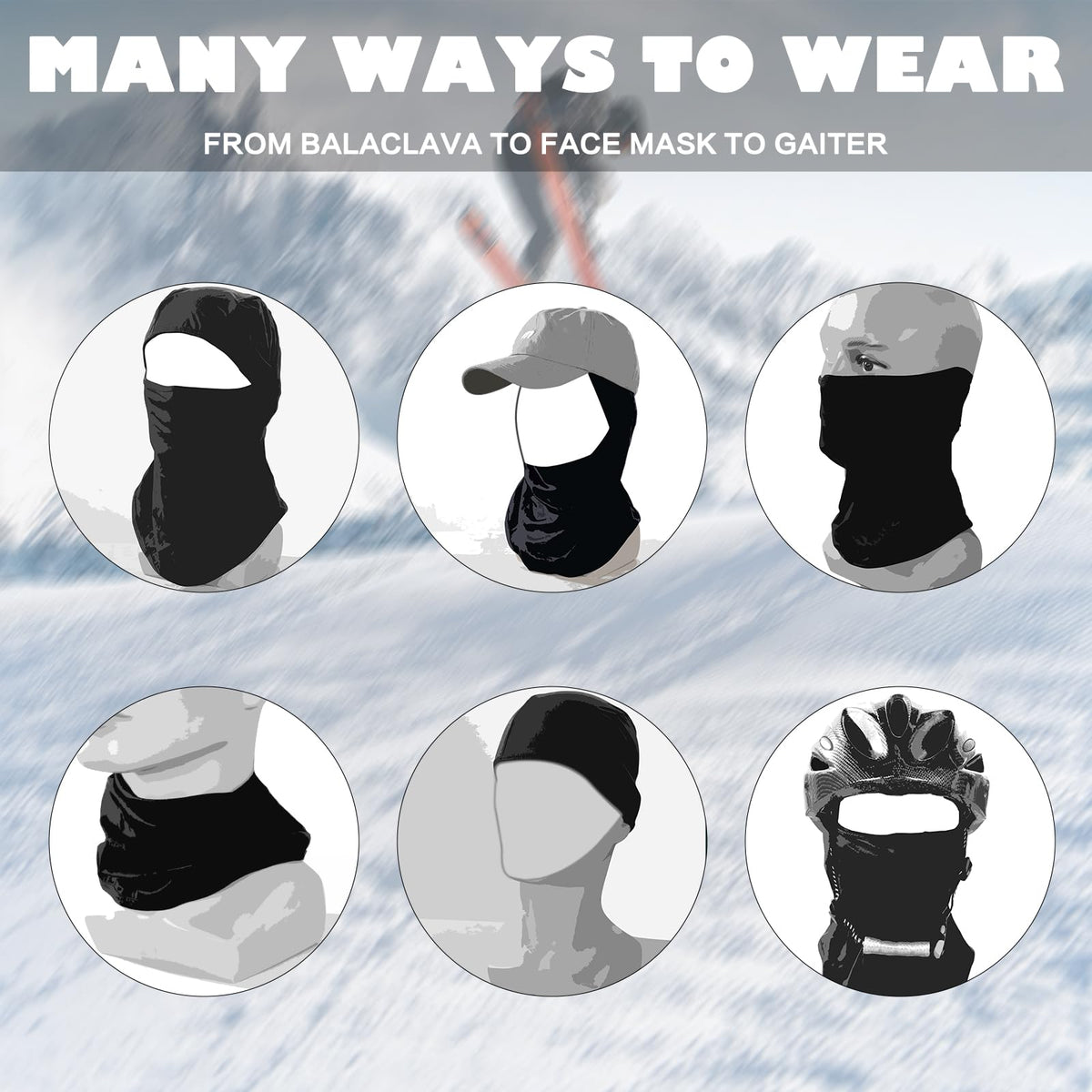 Achiou Ski Mask Balaclava Shiesty, Cooling Ice Silk Motorcycle Face Cover