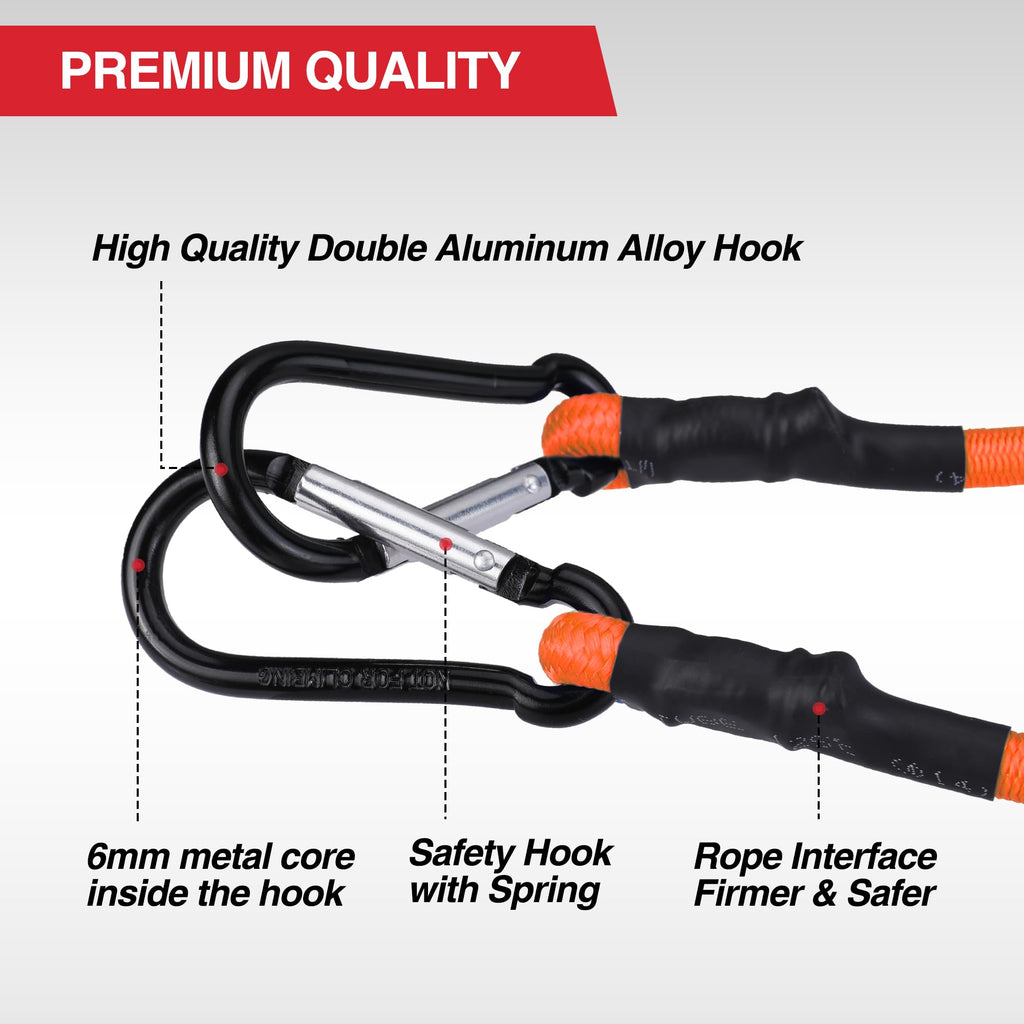 WORKPRO Bungee Cords with Hooks, Heavy Duty Outdoor Bungee Strap, 22-Piece
