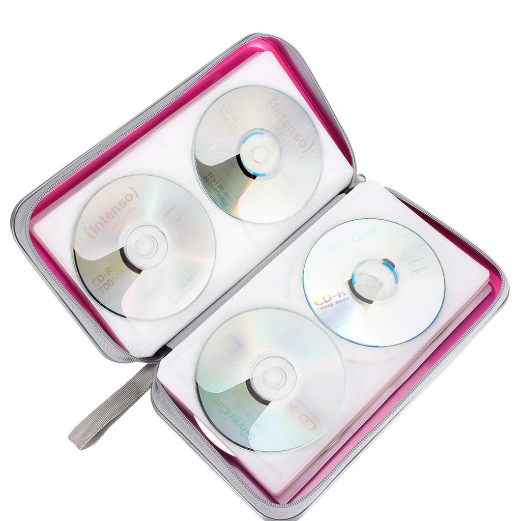 Siveit CD DVD Cases 96 Capacity Disc Storage Binder for Car(Black)