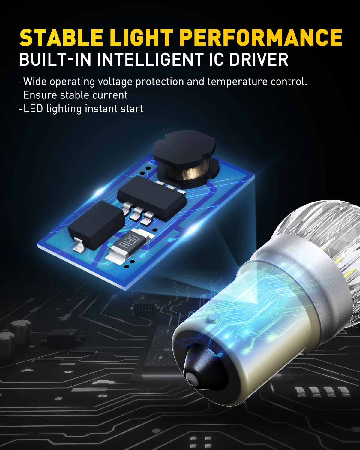 AUXITO 194 LED Bulb 6000K White 168 2825 W5W T10 Wedge 14-SMD Interior Car Bulbs Replacement for Dome Map Door Courtesy Trunk License Plate Parking Lights, 10 PCS