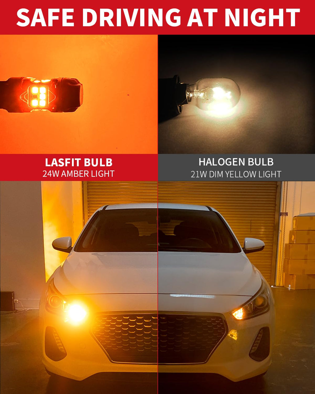LASFIT 921 LED Bulb Reverse Lights, 912 T15 Back Up Light CANBUS Error Free W16W 906 Reversing Bulb 904 916 6000K Xenon White New Upgrade Design, Plug and Play (Pack of 2)