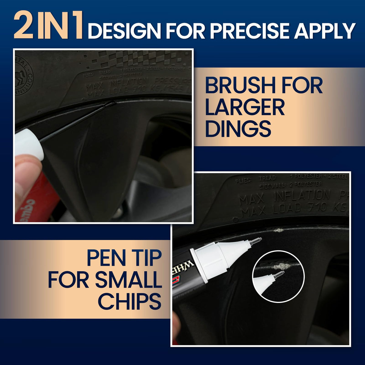 cocomfix Gloss Black Rim Touch Up Paint, Scratch & Curb Rash Repair Kit