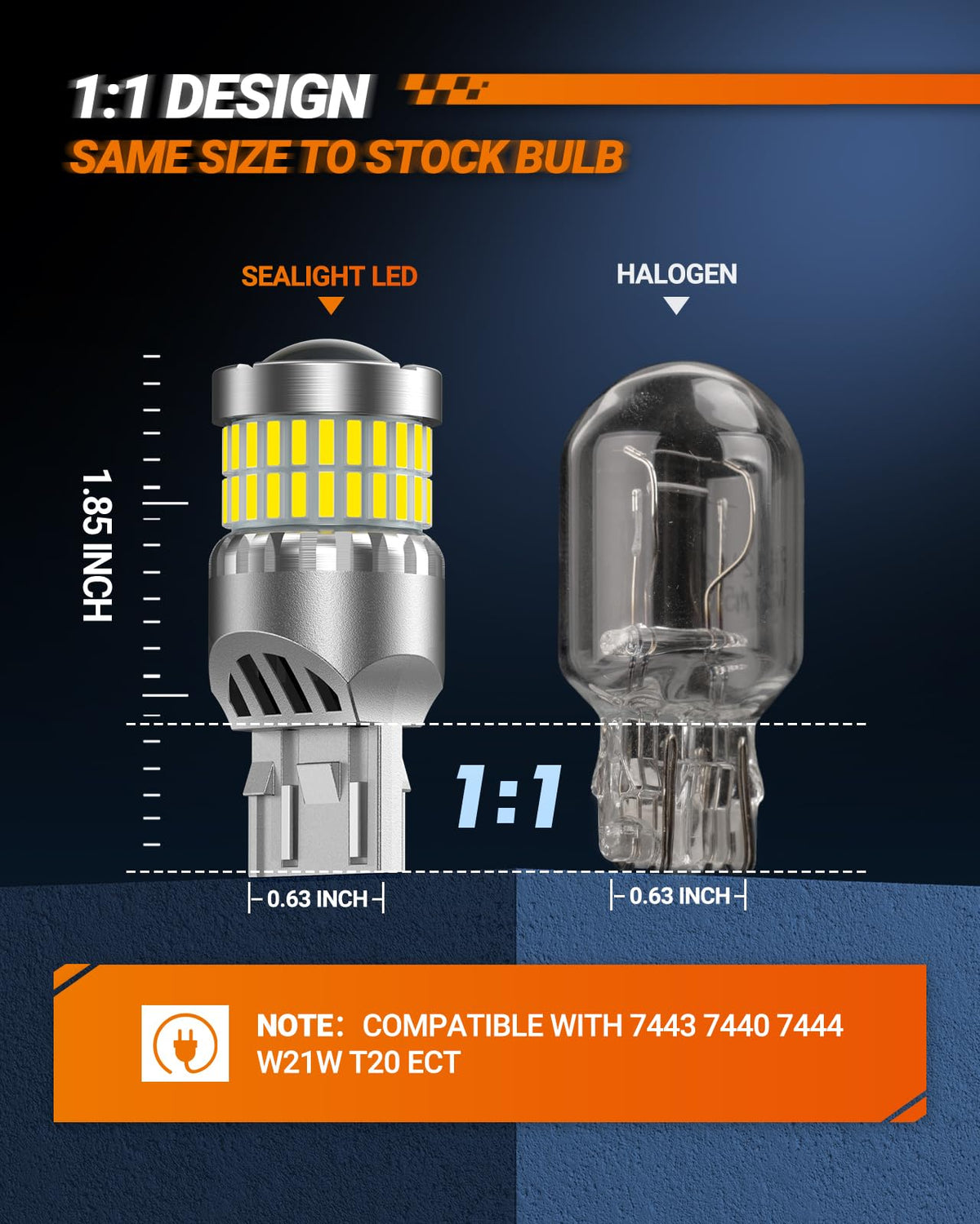 SEALIGHT 2026 Latest 921 LED Bulb, 700% Super Bright 912 T15 Led Reverse Light, Canbus Error Free 906 904 916 W16W LED Bulbs, 6500K White, Non-polarity, Automotive Back Up Light Assemblies, 2PCS