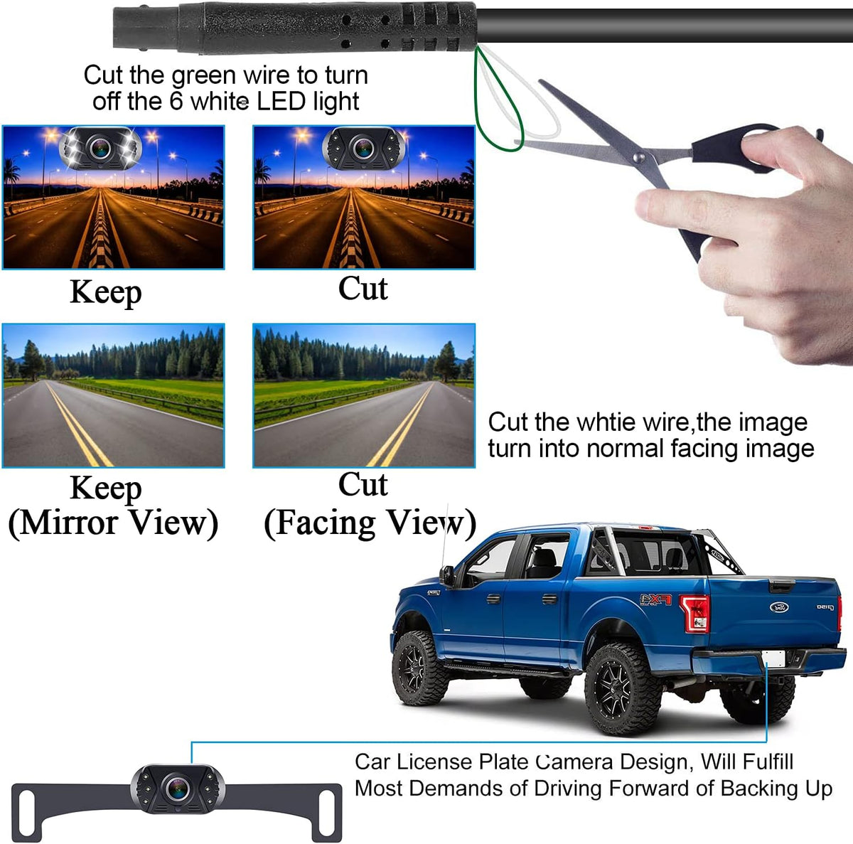 HD 1080P Backup Camera Plug & Play: Fast 60FPS Smooth Real-Time Clear View