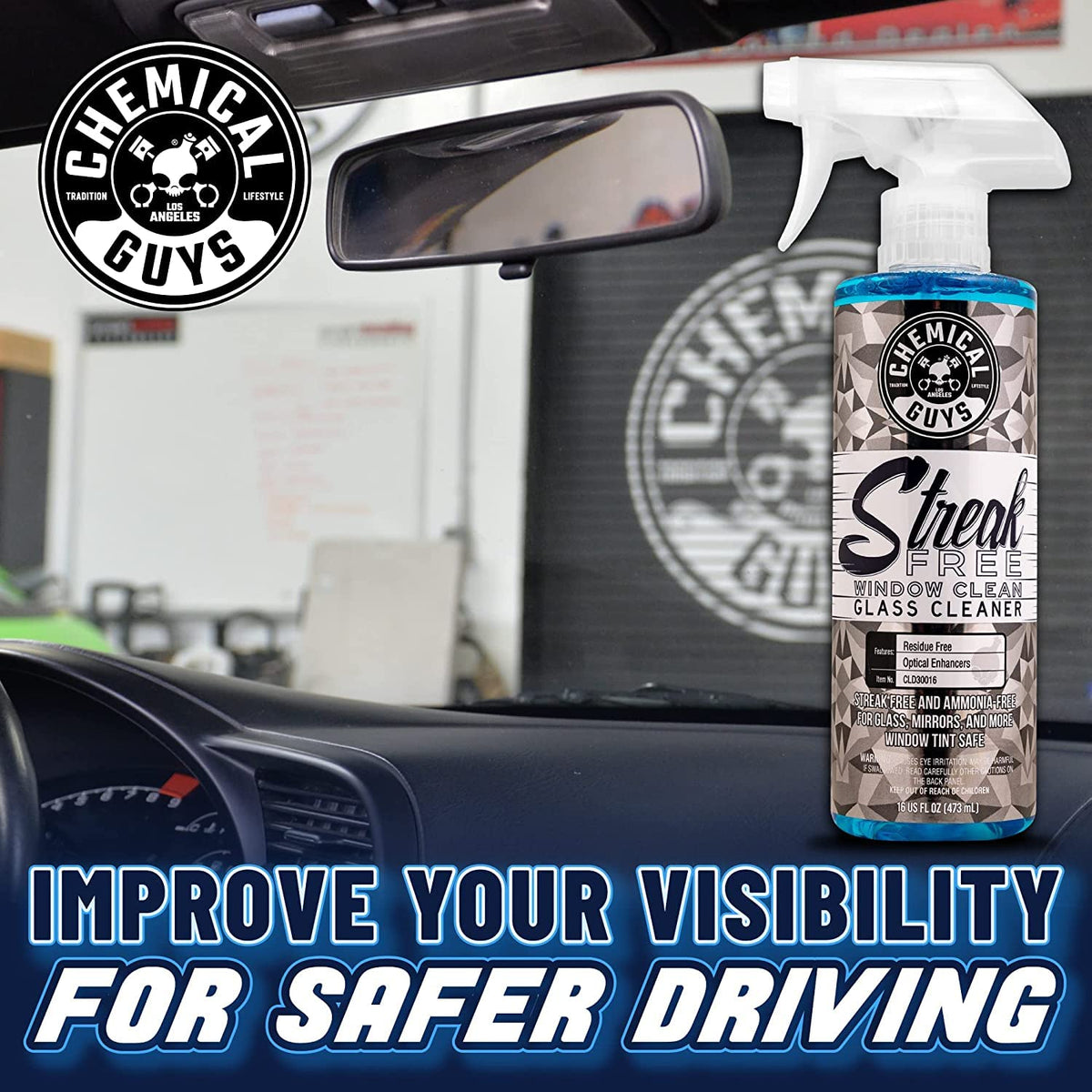 Chemical Guys, Streak-Free Glass & Window Cleaner for Tinted Windows, 16 oz