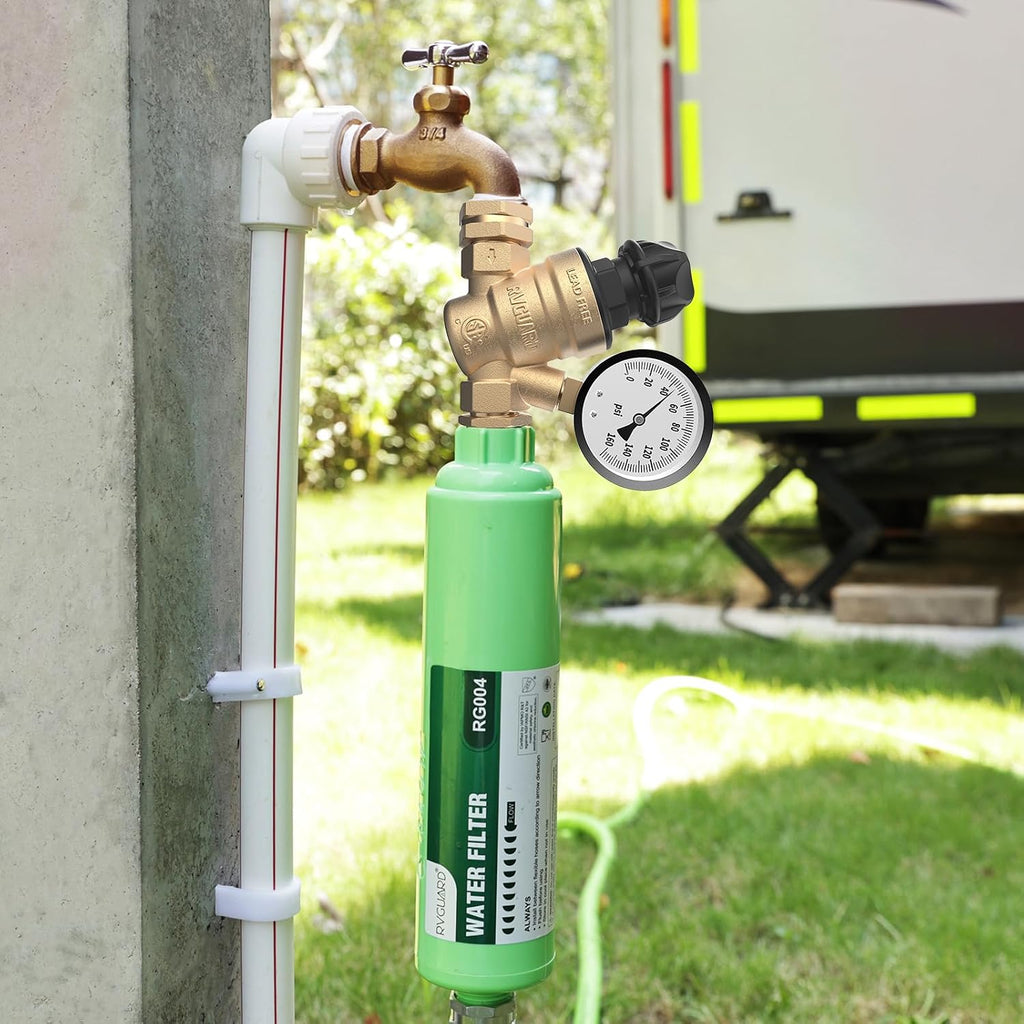 RVGUARD RV Water Pressure Regulator Valve With Adjustable Knob